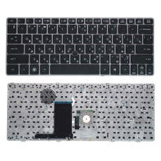 Клавиатура для HP Elitebook 2560P 2570P черная с серебристой рамкой