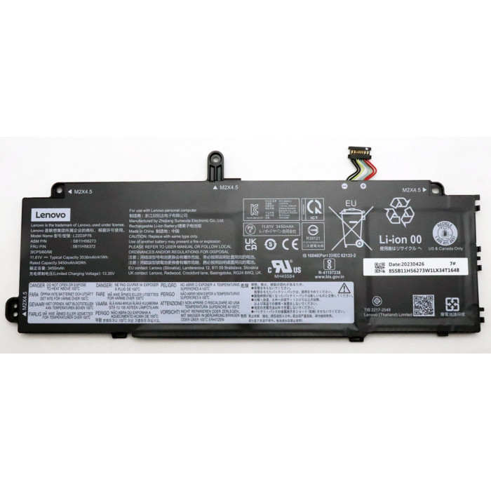 Аккумулятор для Lenovo X13 gen 4 (L22D3P76) 11.61V 41Wh