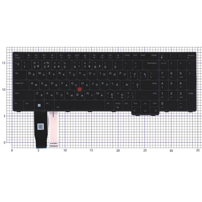 Клавиатура для ноутбука Lenovo Thinkpad P16s T16 gen1 черная