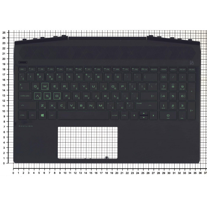 Топ-панель для HP Pavilion Gaming 15-DK Зеленый шрифт
