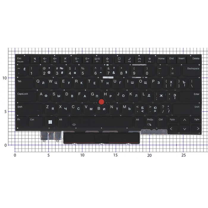 Клавиатура для ноутбука Lenovo Thinkpad X1 Carbon 10th Gen 2022 черная с подсветкой