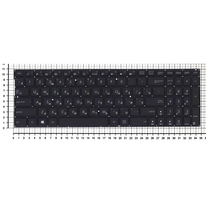 Клавиатура для Asus Q552 черная с подсветкой