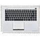 Клавиатура для Asus VivoBook S400CA S451 S401 черная топ-панель серебристая