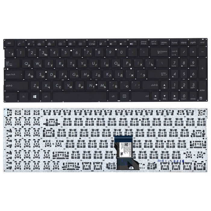Клавиатура для Asus Q552 черная с подсветкой