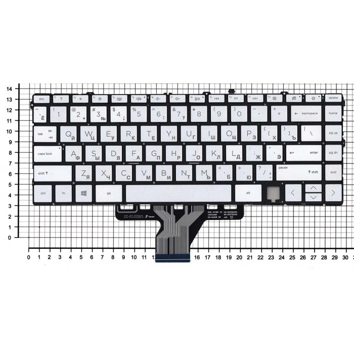 Клавиатура для HP Envy 13-BA серебро