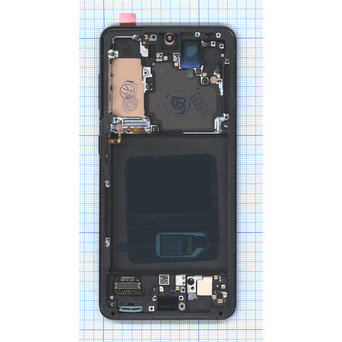 Дисплей (модуль) для Samsung Galaxy S21 5G SM-G991B в сборе с тачскрином и рамкой (OLED) черный