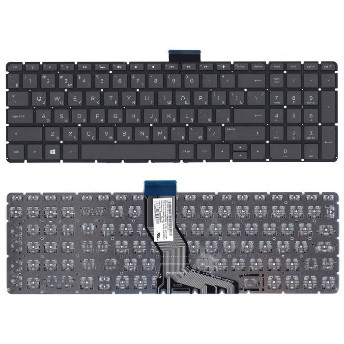 Клавиатура для HP Pavilion 15-ab 15-ab000 15z-ab100 серая с подсветкой