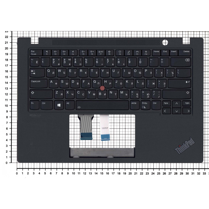 Клавиатура для Lenovo ThinkPad T14s gen 2 Черный топкейс