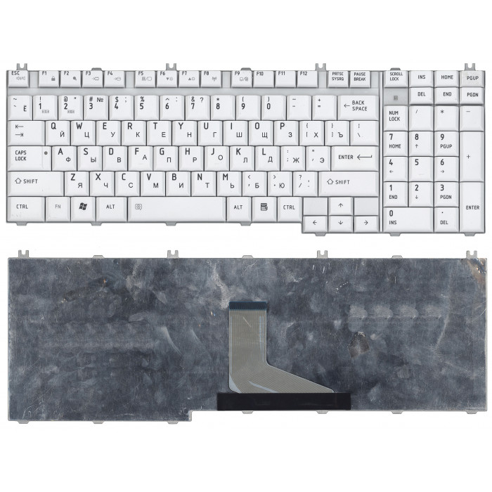 Клавиатура для Toshiba Satellite P205-S6237 серая (шлейф по центру)