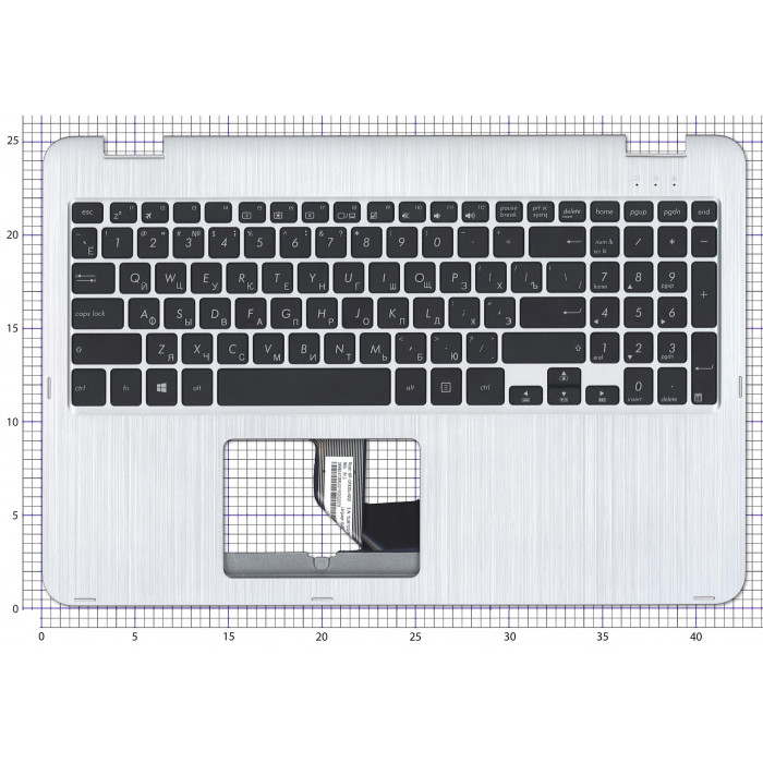 Клавиатура для ноутбука Asus TP501 топкейс серебро