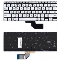 Клавиатура для Asus S13 S330FA серебристая с подсветкой