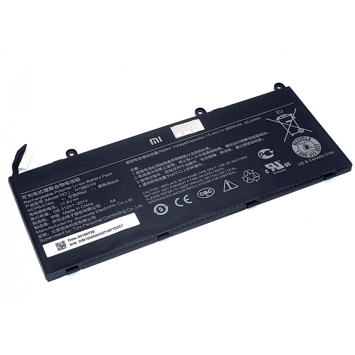 Аккумулятор для Xiaomi MI Ruby 15.6 (N15B01W)15.4V 2600mAh