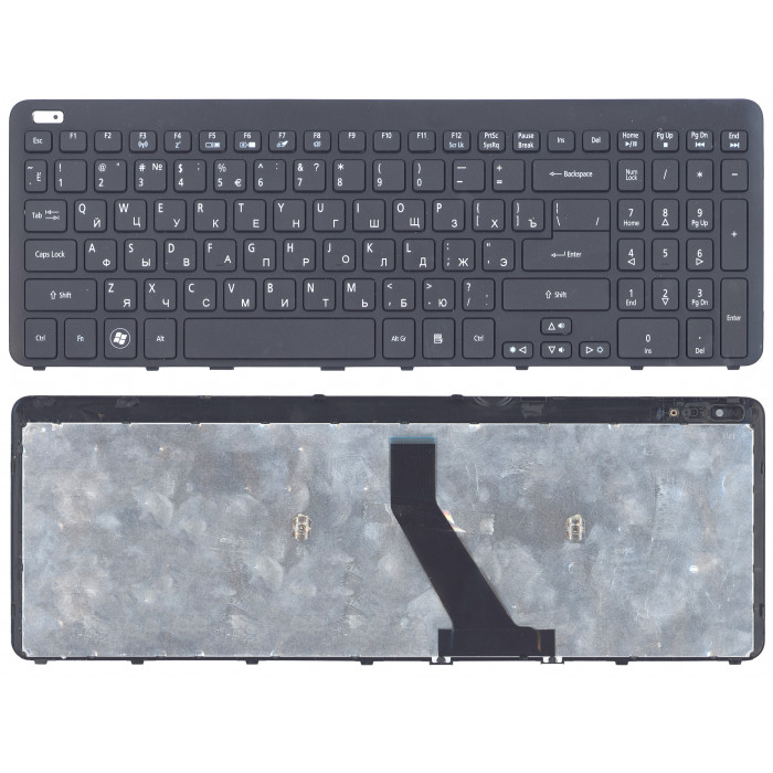 Клавиатура для Acer Aspire V5 V5-531 M5-581T черная с рамкой