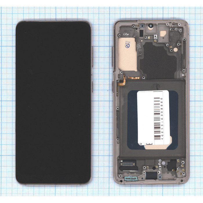 Дисплей для Samsung Galaxy S21 5G SM-G991B в сборе с тачскрином и рамкой TFT фиолетовый