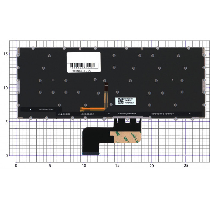 Клавиатура для ноутбука Asus Chromebook C433T серебристая с подсветкой