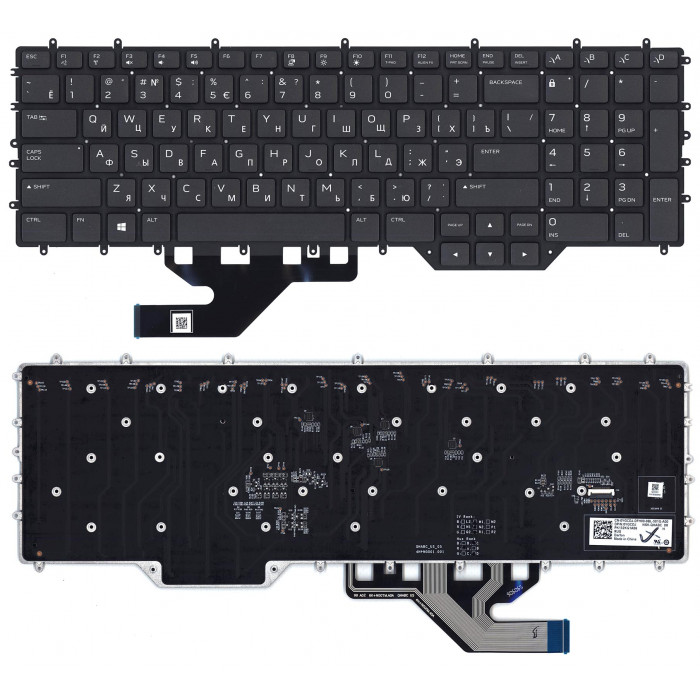 Клавиатура для Dell Alienware Area 51m R2, M17 R2, M17 R3 черная