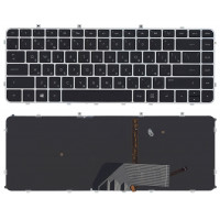 Клавиатура для HP Envy 4-1000 Envy 6-1000 черная с серебристой рамкой и подсветкой