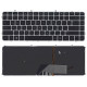 Клавиатура для HP Envy 4-1000 Envy 6-1000 черная с серебристой рамкой и подсветкой