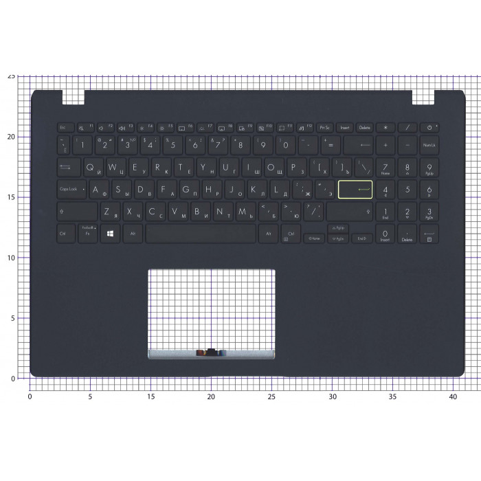 Клавиатура для Asus E510KA топкейс черный