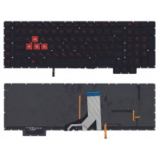 Клавиатура для HP Omen 17-AN000 черная с красной подсветкой