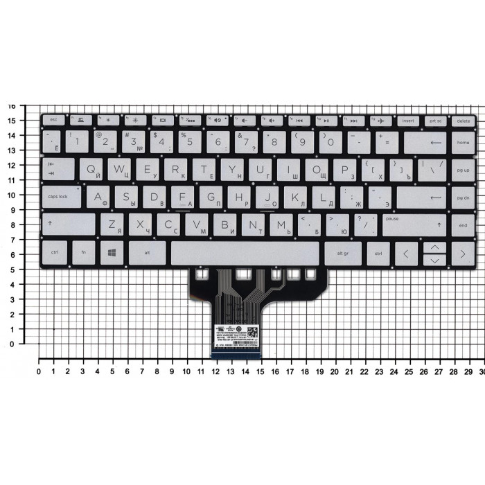 Клавиатура для HP Pavilion 13-AN серебристая