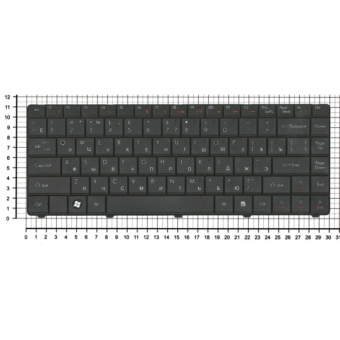 Клавиатура для Acer D725 (короткий шлейф) черная (версия Packpard Bell)