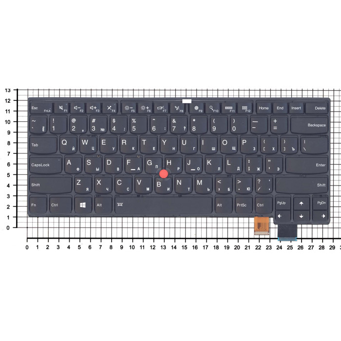 Клавиатура для Lenovo ThinkPad 13 (Gen 2) черная с подсветкой