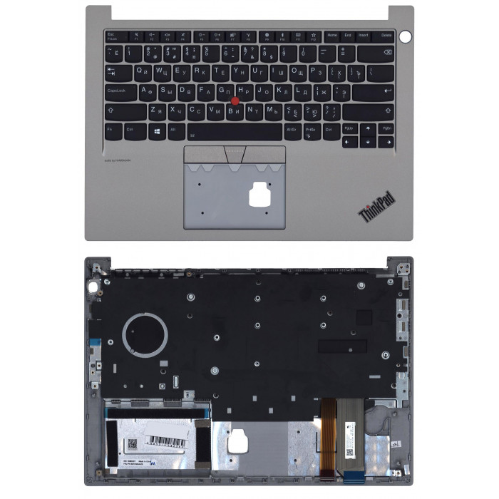 Клавиатура для Lenovo Thinkpad E14 топкейс серебро