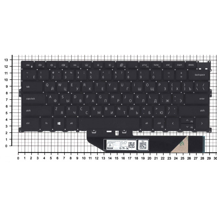 Клавиатура для Dell XPS 9300 9310 9400 черная с подсветкой
