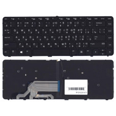 Клавиатура для HP ProBook 430 G3 440 G3 445 G3 черная с рамкой и подсветкой