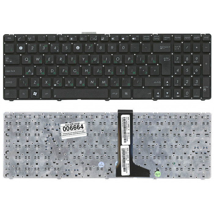 Клавиатура для Asus U56E черная без рамки (вертикальный Enter)
