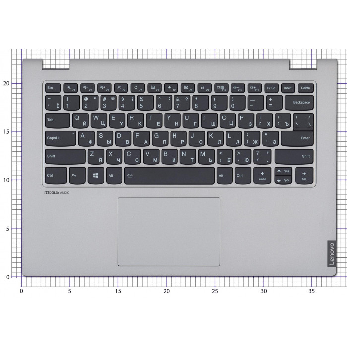 Клавиатура для Lenovo Ideapad C340-14 топкейс серебристый