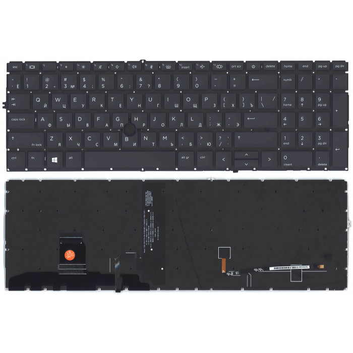 Клавиатура для ноутбука HP Elitebook 850 855 G7 G8 черная с подсветкой и указателем