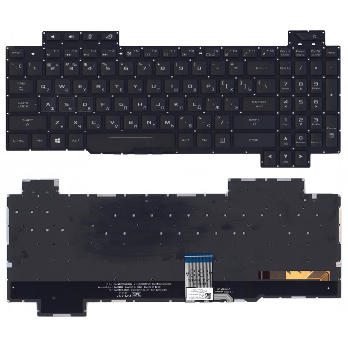Клавиатура для Asus ROG Strix GL503VS, SCAR Edition GL503VS c белой подсветкой