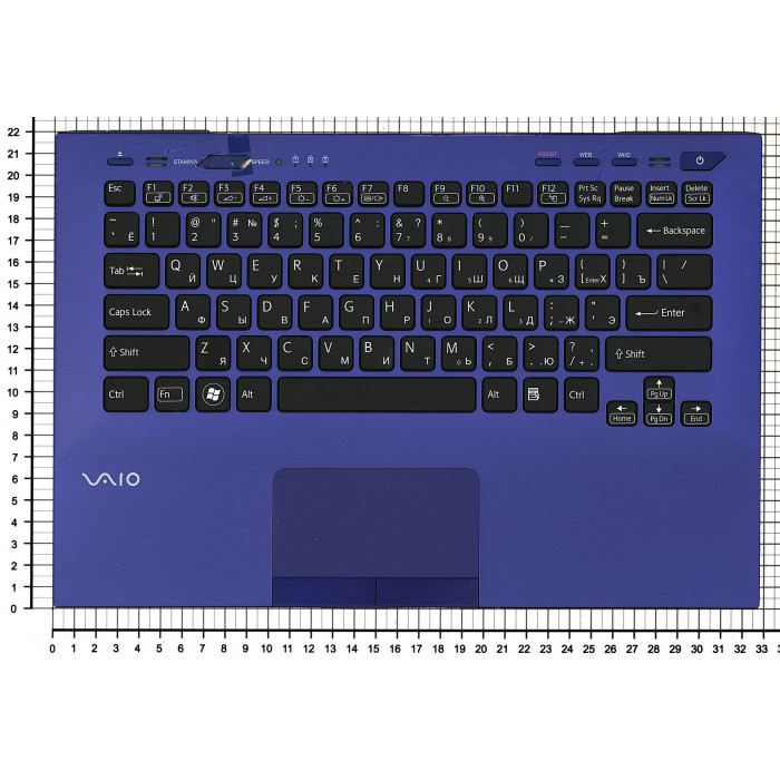 Клавиатура для Sony Vaio VPC-SB VPC-SD синяя топ-панель
