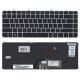 Клавиатура для HP Envy 4-1000 Envy 6-1000 черная с серебристой рамкой и подсветкой