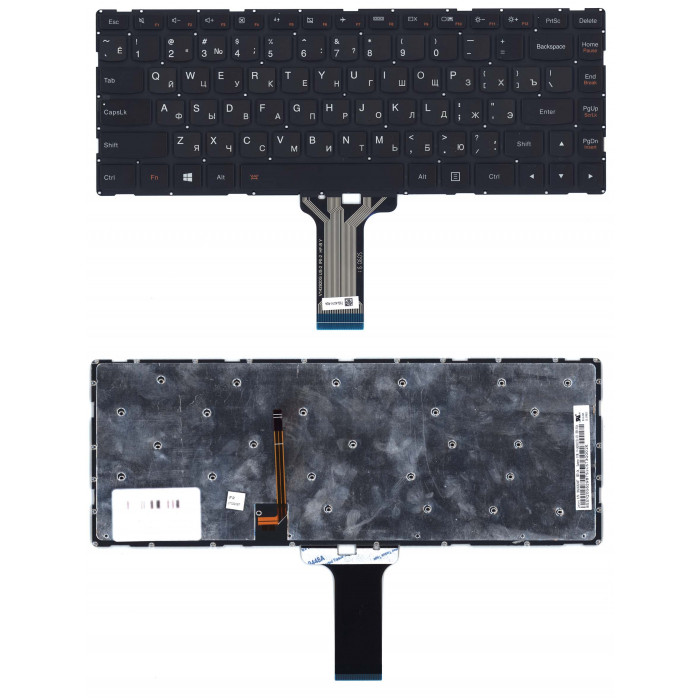 Клавиатура для Lenovo Ideapad 100S-14IBR черная с подсветкой