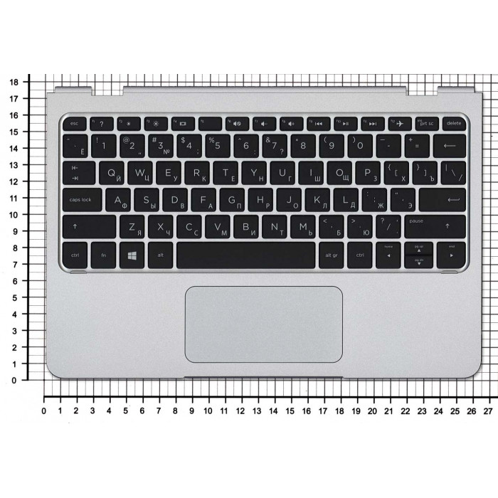 Клавиатура для HP X2 10-p топкейс серебро