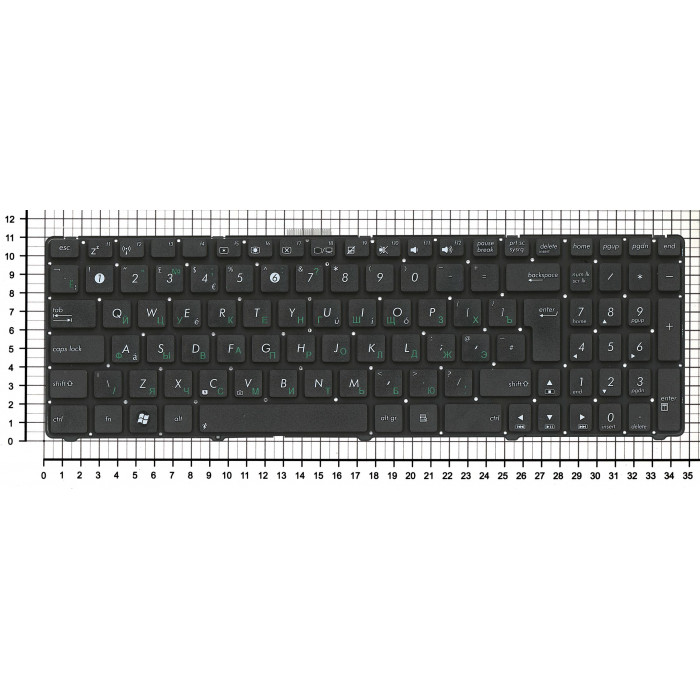 Клавиатура для Asus U56E черная без рамки (вертикальный Enter)