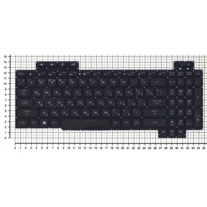 Клавиатура для Asus ROG Strix GL503VS, SCAR Edition GL503VS c белой подсветкой