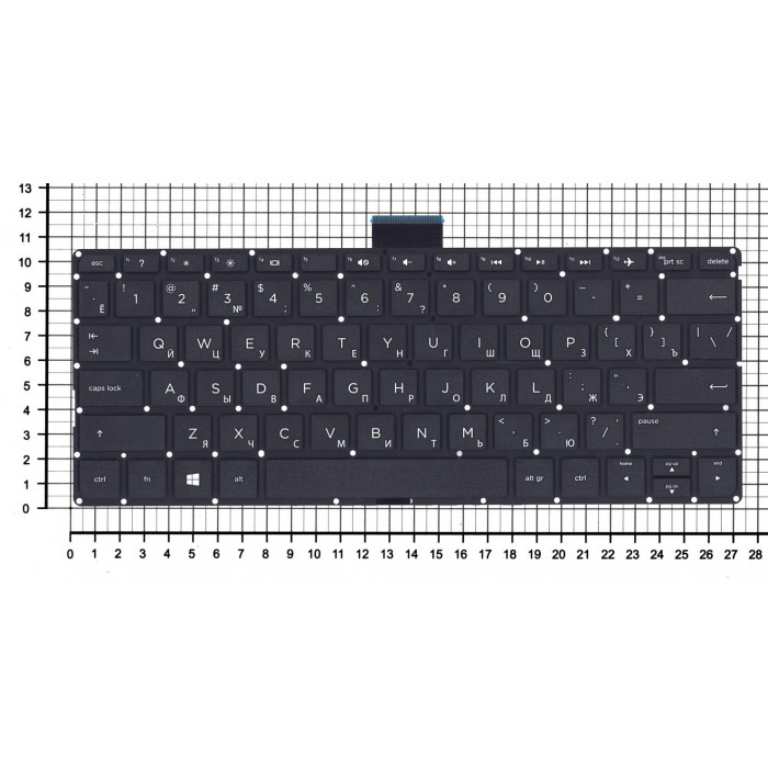 Клавиатура для HP Pavilion x360 11-K черная без рамки горизонтальный Enter