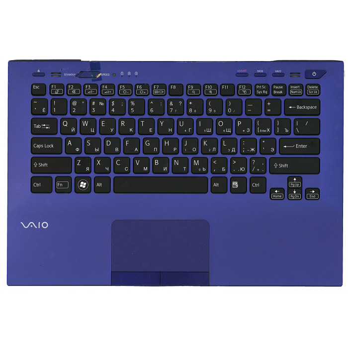 Клавиатура для Sony Vaio VPC-SB VPC-SD синяя топ-панель
