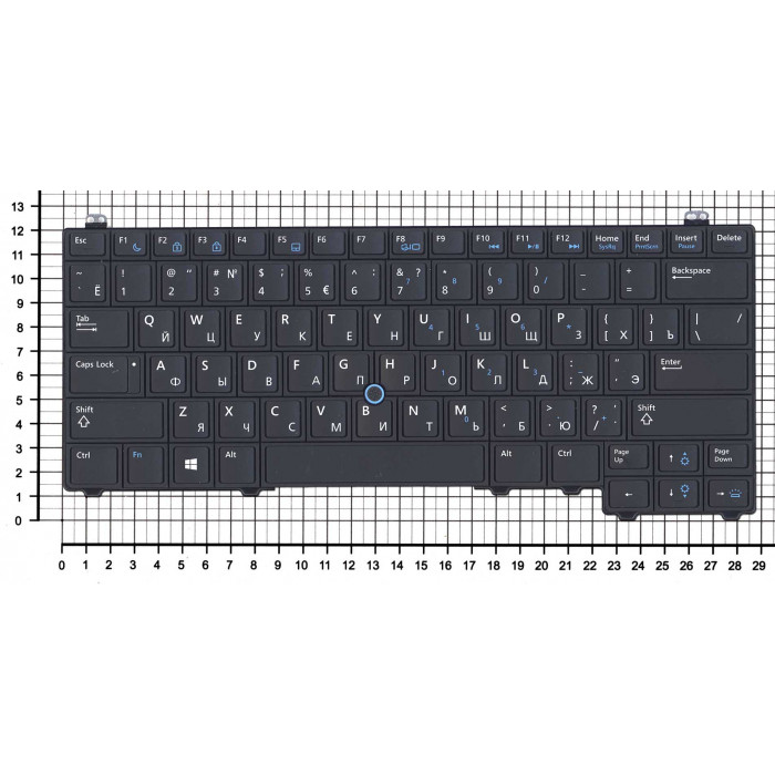 Клавиатура для Dell latitude E5440 черная с указателем