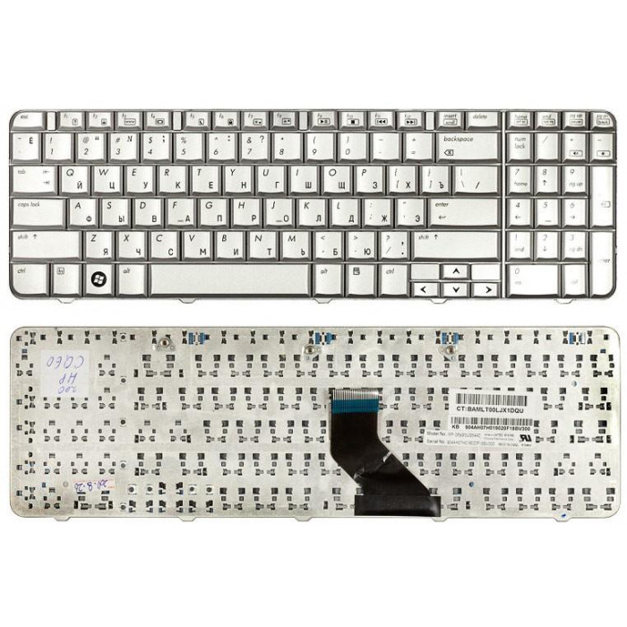 Клавиатура для HP Compaq Presario CQ60, Pavilion G60 серебристая