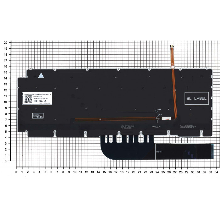 Клавиатура для ноутбука Dell G15 (5510) черная с красной подсветкой
