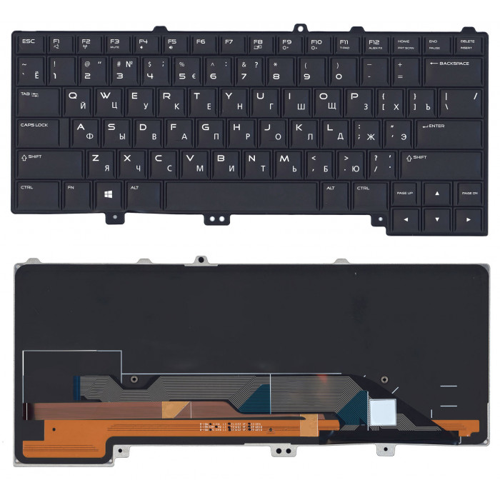 Клавиатура для Dell Alienware 13 R1 R2 черная с подсветкой