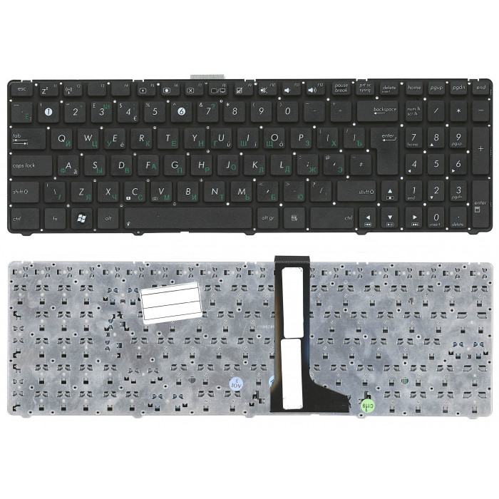 Клавиатура для Asus U56E черная без рамки (вертикальный Enter)