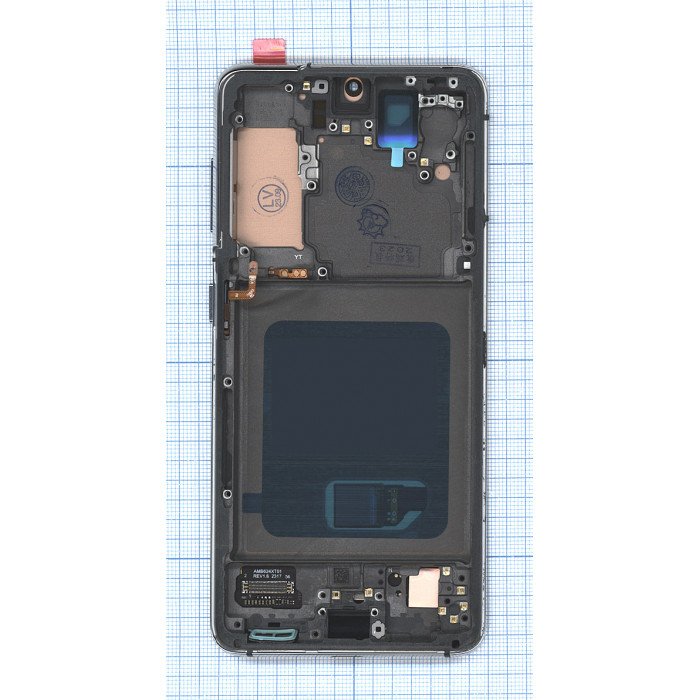 Дисплей (модуль) для Samsung Galaxy S21 5G SM-G991B в сборе с тачскрином и рамкой (OLED) серебро