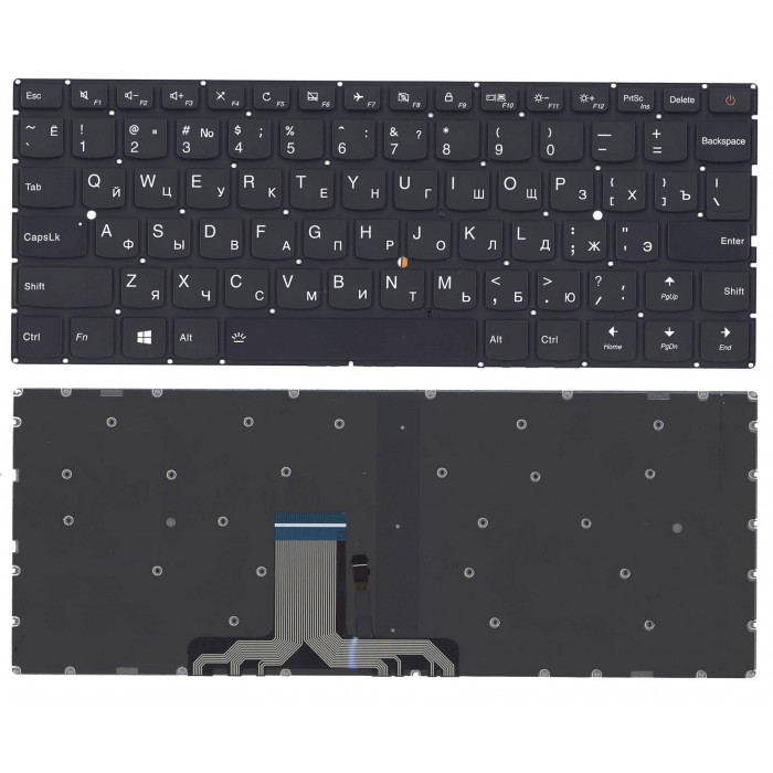 Клавиатура для lenovo ideapad 710S 710s-13isk черная с подсветкой