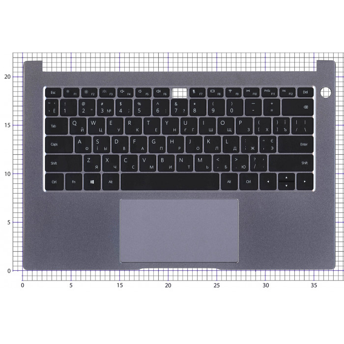 Клавиатура для Huawei MateBook D14 NobelM-WFQ9B топкейс Space Gray